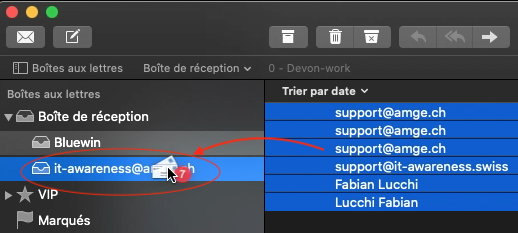 déplacer les messages sélectionnés