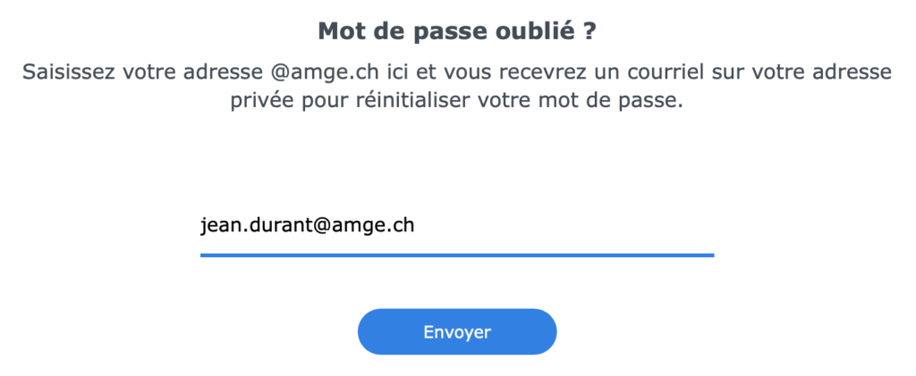 Demande de changement de mot de passe
